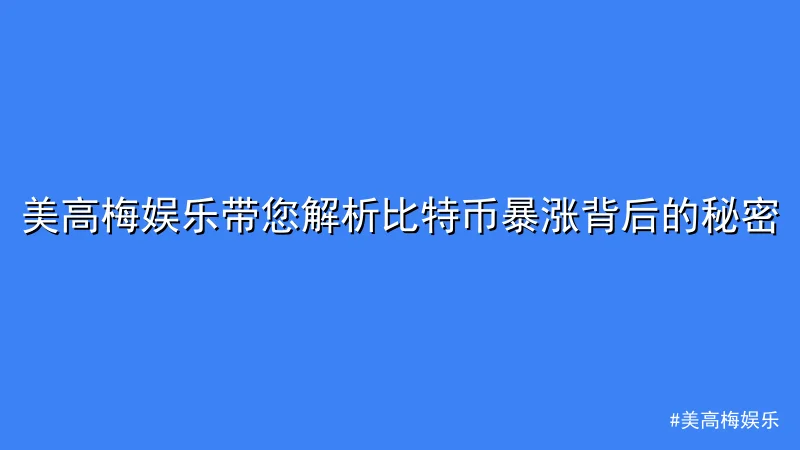 美高梅娱乐 - 美高梅娱乐带您解析比特币暴涨背后的秘密 配图1